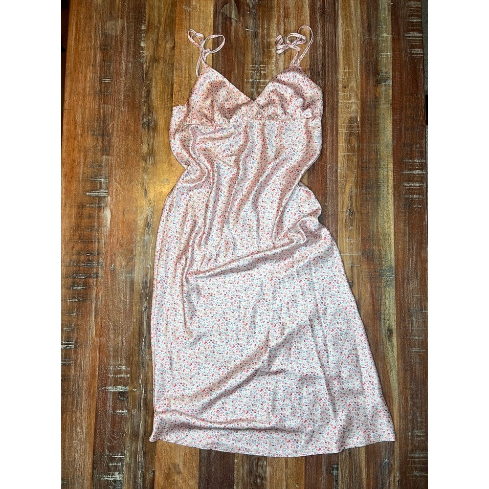 Princess Polly Veronica Midi Slip Dress Pink V Neck Size 8 Romantic Coquette - Picture 2 of 6